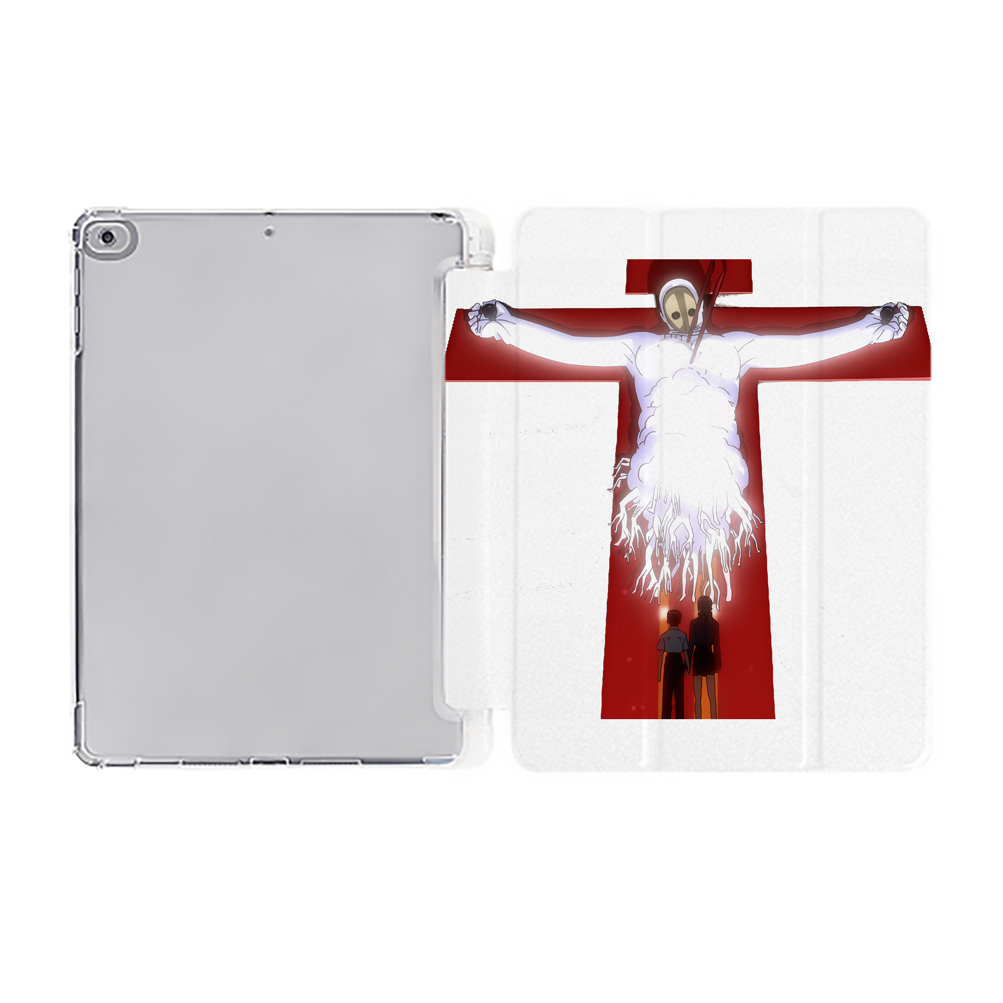 （画像用） EVA 新世紀エヴァンゲリオン IPad ケース ペン収納付き 三つ折りスタンド PUレザー×シリコン 対応機種9.5/10.5/10.9インチ